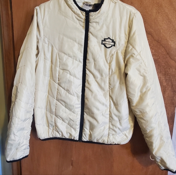 Harley Davidson Lightweight Cream Black Jacket. Large. - Picture 1 of 9